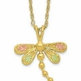 thumbnail image 1 of 10K Yellow Gold Tri-Color Black Hills Dragonfly Necklace (18 X 18.39) Made In United States 10bh713-18, 1 of 6