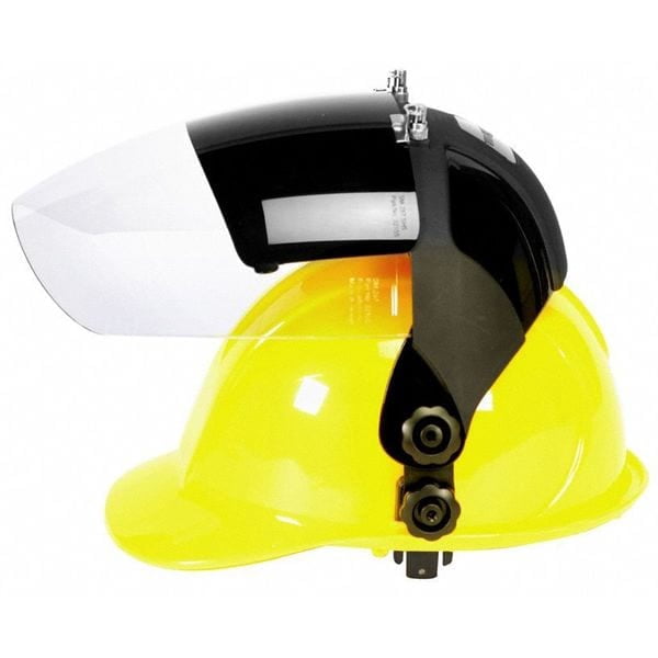 Sellstrom Face Shield - DP4 Series - 9" x 12.125" x 0.060" Window - Clear AF with Shade 6 IR Flip Visor - Universal Hard Hat Slot Adaptor Headgear