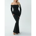 thumbnail image 3 of KelaJuan Womenacute;s Off Shoulder Bodycon Dress, Long Sleeve Solid Color Cocktail Party Dress Formal Outfit, 3 of 6