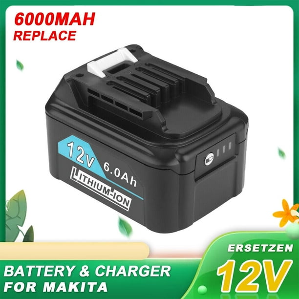 Batería de Litio de 12V, Batería Recargable de 6Ah para Taladro Eléctrico Makita L1016 BL1021B BL1041B, Baterías de Repuesto para Herramientas Eléctricas