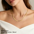 thumbnail image 4 of FindChic 14K Gold Plated Necklace for Women 3mm Herringbone Choker Snake Chain Birthday Mothers Day Jewelry Gifts Her Mom Wife Lady Female Adults Age Ideas, 18inch, 4 of 9