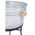 thumbnail image 3 of BirdRock Home Galvanized Beverage Tub with Stand - Indoor & Outdoor - Silver, 3 of 8
