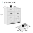 thumbnail image 2 of LINSY HOME White Double Dressers,Chest of 8 Drawers, 2 of 8