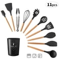 thumbnail image 2 of Amdohai 11 PCS Kitchen Utensils Set with Storage Bucket Wood Handle, 2 of 7