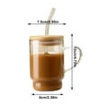 thumbnail image 2 of Regular Mouth Glass Coffee Drinking 20oz Glass Tumbler Cups with Handle Glass Cups with Lid and Straw Overnight Oats Containers For Iced Coffee, Smoothies, Beer and Juice, 2 of 5