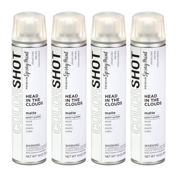 COLORSHOT Matte Spray Paint Head in the Clouds (White) 10 oz. 4 Pack