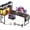 Black, variant on 53 Inch L Shaped Desk with LED Lighting, Reversible Gaming Desk with Power Outlets, Cornor Computer Table with Storage Shelves & Bag & Iron Hook, Home Office Table for Writing, Study, Pink