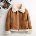 thumbnail image 5 of Moda AYUNSUE Chaquetas de piel de oveja merino natural para mujer 2024 Chaqueta de piel de cordero real de invierno Abrigo corto femenino de lujo, 5 of 5