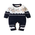 thumbnail image 1 of Combinaison de Noël Bébé en Tricot Cerf Imprimé Col à Manches Longues, 1 of 6