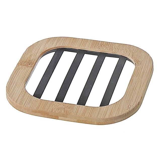 Dessous De Plat En Métal Avec Côtés En Bambou