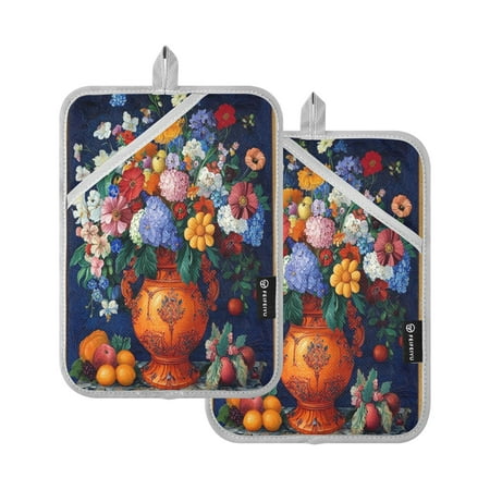 

Square Pot Holder Set of 2 - Silver-Coated Quilted Heat Resistant Pads 769℃ Heat Resistant with Hanging Loop for Oven and Microwave，A Cool Spider-mans