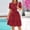 Wine, variant on Women's Summer Dress, Casual Sleeveless Mini Dress with Pocket, Adjustable Tie Front and V-Neck Cotton Sundress for Vacation
