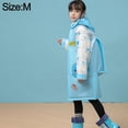 thumbnail image 2 of m Chubasquero azul para niños Chubasquero Eva para niños Tira reflectante Chubasquero de una sola pieza engrosado Bolsa de equipo Posición Chubasquero plegable, 2 of 5