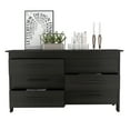 thumbnail image 4 of Miekor Furniture 6 Drawer Double Dresser Wezz, Bedroom, Black W4US0143, 4 of 7