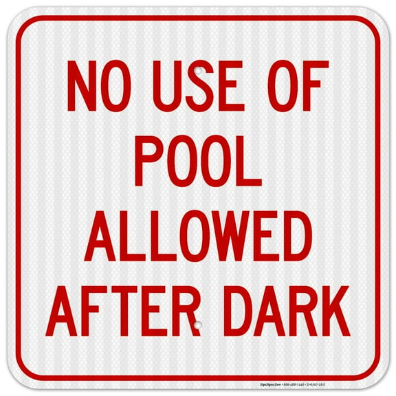 No Use Of Pool Allowed After Dark Sign, Pool Sign, (SI-6597)