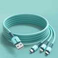 thumbnail image 1 of Cable 3 en 1 certificado por Apple MFi, cable Lightning/Type C/Micro USB para iPhone, iPad, Huawei, HTC, LG, Samsung Galaxy, Sony Xperia, teléfonos inteligentes Android y más (azul) Adepaton LRWJ479-1, 1 of 1