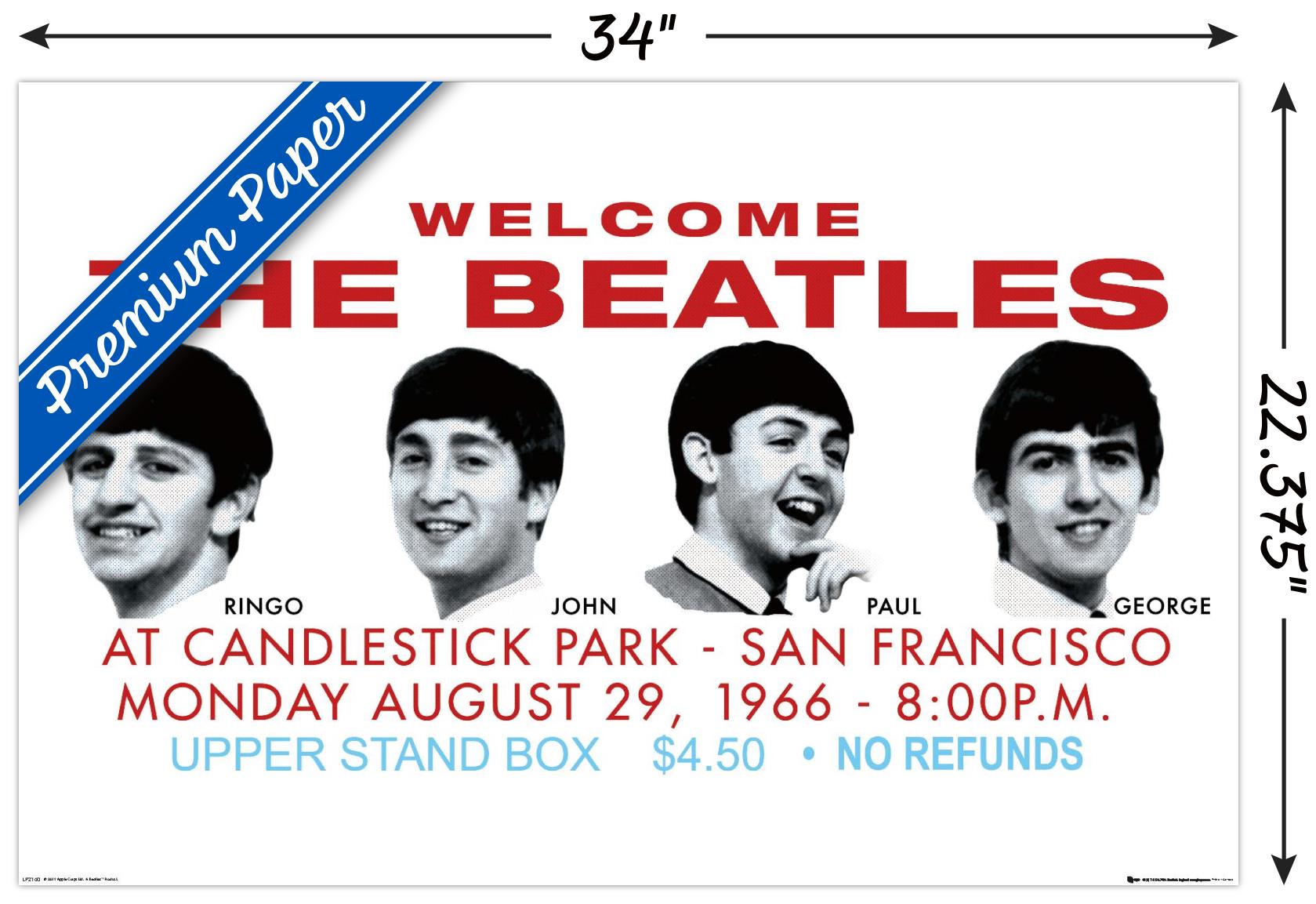 The Beatles - Candlestick Park Landscape Wall Poster, 22.375" x 34"