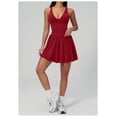 thumbnail image 2 of PISONIC Robe de Tennis à Col en V Profond avec Short Intégré et Soutien-Gorge Robe Athlétique pour Femmes Robe d'Entraînement de Golf d'Été avec Poches, 2 of 7