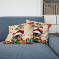 thumbnail image 2 of Merry Christmas Santa Siamese Scarf Twinkling Lights Xmas Holiday Pillow Cushion Double Sided Cat Lover Kitten Owner Gifts Throw Pillow - 00022, 2 of 4