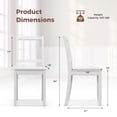 thumbnail image 4 of Giantex Dining Chair Set of 2, Kitchen Side Chairs w/Slatted Backrest, Armless Dinette Chairs, White, 4 of 9