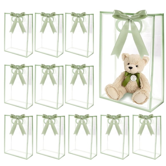 Bolsas de regalo Sel Natural con cinta, 12 unidades, 18 x 26 x 8 cm