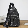 thumbnail image 1 of Bolso de pecho cruzado para hombre | Mochila de Viaje con Ranura para Auriculares, Cremallera Segura, Organización Versátil | Tela negra 32x17x6cm | Ligero, elegante, duradero para el ocio o los, 1 of 6