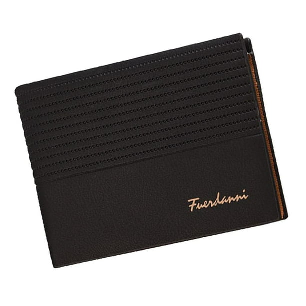 Monedero de cuer hombre cartera plegable delgada para de credito tarjetero Negro Zulema Billetera plegable unisex Walmart en linea