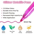 thumbnail image 3 of Marcadores con Brillantina Ohuhu 12 Colores Base Agua Punta 3 mm, 3 of 9