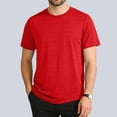 thumbnail image 2 of NOLDARES Men's Baggy Solid Color Crew Neck T Shirts - Casual Stylish Fitted Stretch Tees for Men(Red,L), 2 of 8