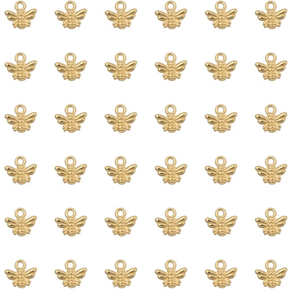 50PCS Metal Bee Charms Small Honeybee Pendants for DIY Jewelry Making