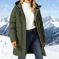 thumbnail image 2 of ThriftyPlait Women Long Hooded Parka Puffer Jacket Plus Size Drawstring Adjustable Collar Multi Pocket Windproof Coat Thick Winter Warm Outdoor Coat, 2 of 8