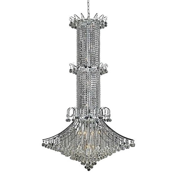 8008 Toureg Collection Chandelier D:44in H:72in Lt:20 Chrome Finish (Royal Cut Crystals)