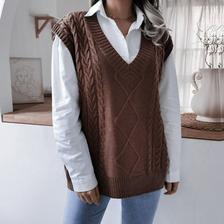 Summer Last Clearance HIMIWAY Upgrade Your Winter Wardrobe with Our Stylish Women s Knitwear Perfect for Any Occasion! Versatile Women s Sweater for Any Occasion Coffee L
