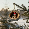 thumbnail image 5 of Beautynvta Forest Animal Christmas Ornaments, 3.15'' Small Animal with Red Hat in Tree Hole Ornaments for Christmas Tree, Personalized Acrylic Hanging Ornament, Gifts for Animals Lovers, 5 of 5