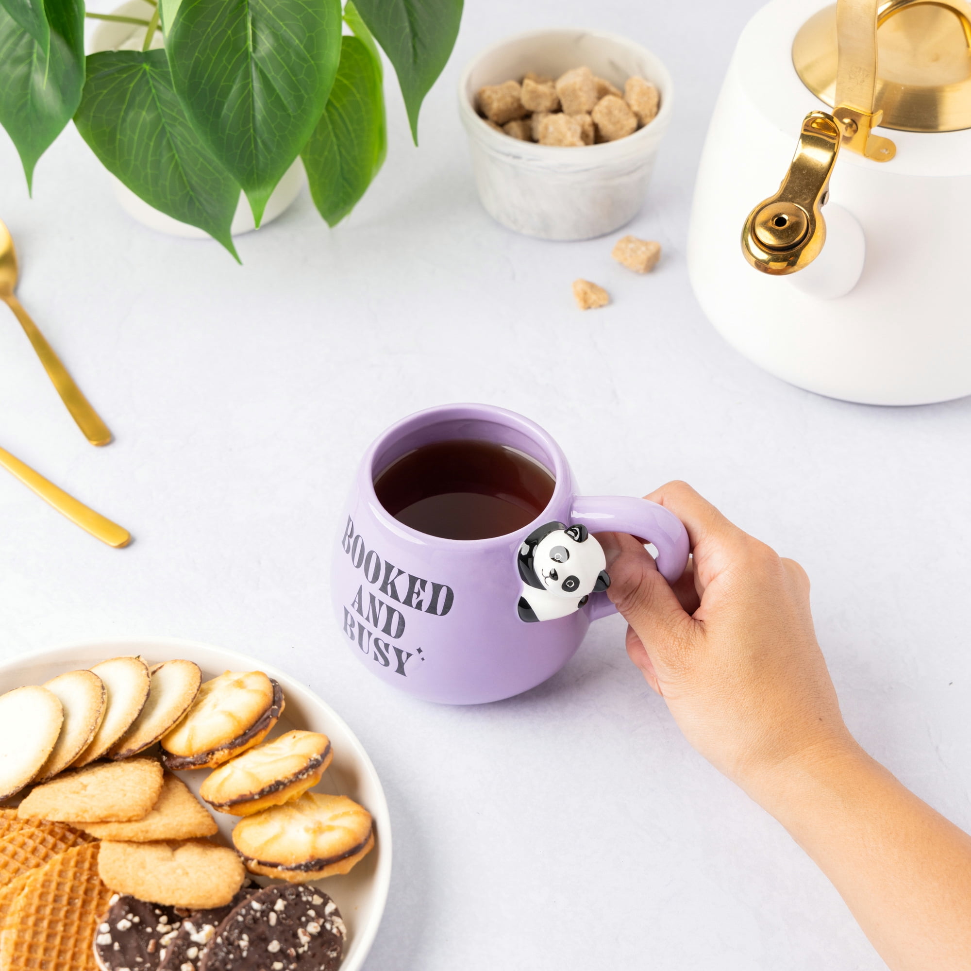 (2 pack) Thyme & Table Booked and Busy Panada Mug 15.5 fl oz, Stoneware