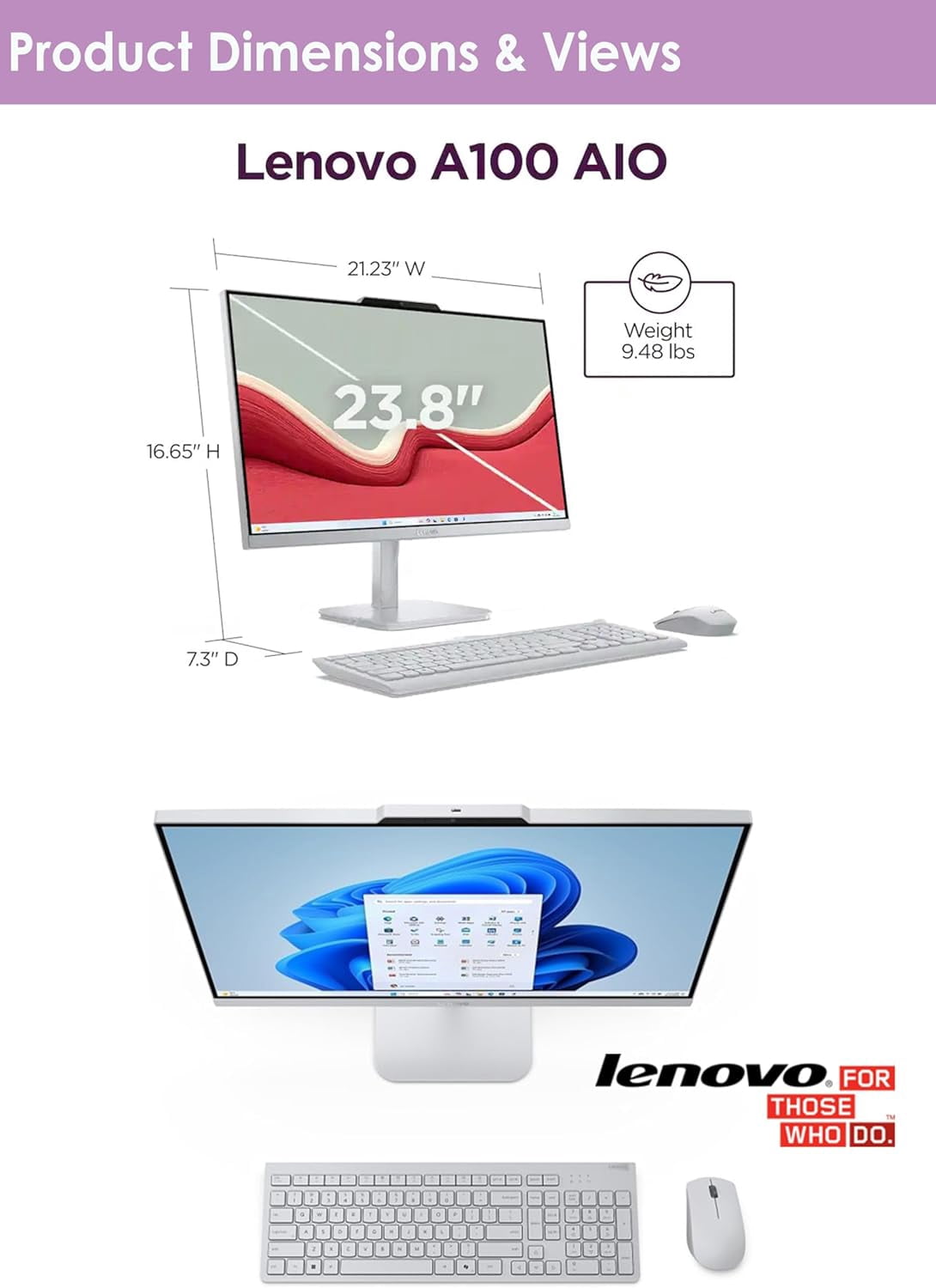 Lenovo A100 AIO Desktop| 23.8