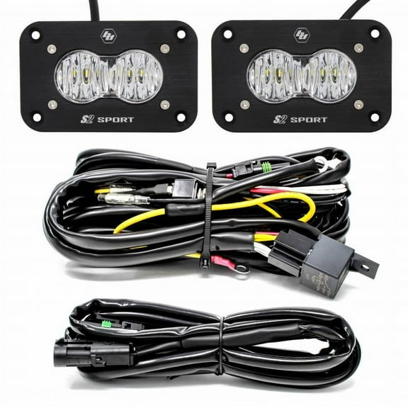 Baja Designs S2 Sport Pair LED Wide Cornering Flush Mount Backup Kit 547807