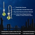thumbnail image 2 of Gem Stone King 14K Yellow Gold Green Peridot and Lab Grown Diamond Earrings for Women | 1.03 Cttw | Gemstone August Birthstone | Round 4.5MM, 2 of 6
