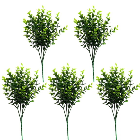 AURIGATE Green Artificial Greenery 13.8 in Plastic Floral Picks 5 Count