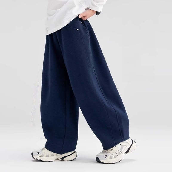ATOGUTA Pants For Boys Elastic Waist Jogger Sweatpants Kids Teens Running Athletic Pants with Pockets Size 4T-15, Navy