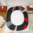 thumbnail image 5 of Homewish Modern Geometric Stripe Twin Sheet Sets.Abstract Waves Lines Twin Fitted Sheet,Black Red Gray Flat Sheet For Boys Kids,Microfiber Bedroom Decor,3-Piece, 5 of 7