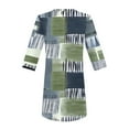 thumbnail image 7 of Wutalume 3/4 Length Sleeve Womens Tops, V-Neck Tunic with Geometric Print and Pockets, Mid-Length Casual Shirt for Everyday Fashion, Retro Style,Army Green XL, 7 of 7