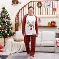 thumbnail image 2 of Odeerbi Christmas Pajamas for Family Holiday Long Sleeve Family Christmas Pajamas Matching Sets Dad Parent Child Printed Loungewear Set Two-Piece Sleepwear Xmas Family Matching PJs Set Red, 2 of 4