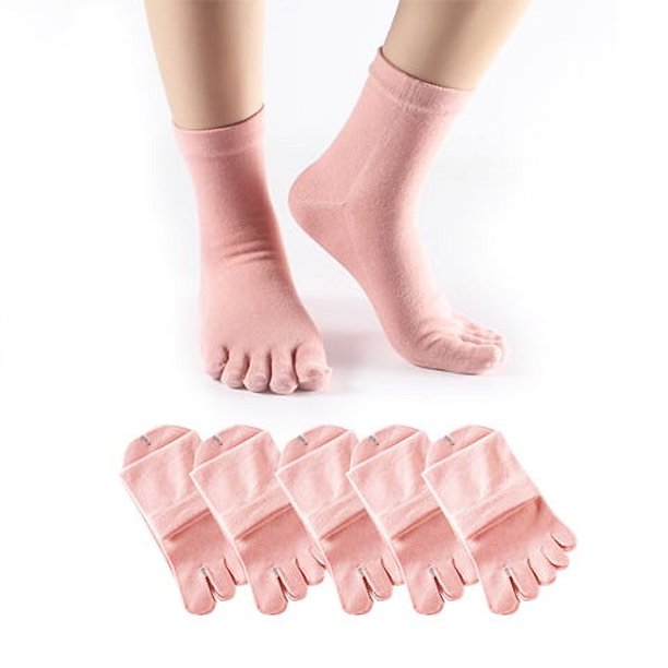 Calcetines de cinco dedos, calcetines con dedos, calcetines con dedos, calcetines de tubo de color sólido, absorbentes de sudor, transpirables, versátiles, calcetines de algodón de negocios para