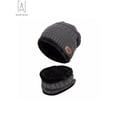 thumbnail image 2 of Gustave 2Pcs Winter Hat Scarf Set Lined Skull Cap Warm Knitted Beanie Hat for Men Women Kids "Gray", 2 of 3
