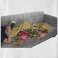 thumbnail image 6 of Vintage Soft Flannel Fleece Throw Blanket, Country House Themed Romantic Image with Retro Romantic Roses, Cozy Plush for Indoor and Outdoor Use, 60" x 80", Sand Brown Pale Pink, by Ambesonne, 6 of 6