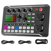 Audio Mixer,Live Sound Card and Audio Interface with DJ Mixer Effects and Voice Changer,Podcast Production