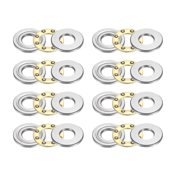 8pcs F5-12M Thrust Ball Bearings, 5mm x 12mm x 4mm Miniature Thrust Bearing with Washers Chrome Steel Single Direction for Conveyor Systems Machine Tools