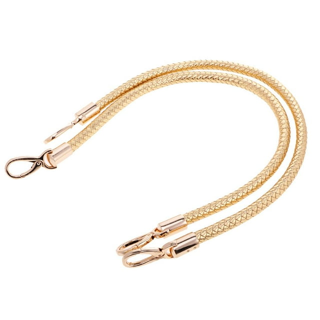 2pcs Gold PU Leather Shoulder Bag Replacements Handle Braided Handbag Strap Golden