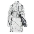 thumbnail image 2 of White Gray Scratch Marble Women Bathrobe One Size Univeral Fits Fashion Lightweight Plush Fleece Long Robe For Women, 2 of 3